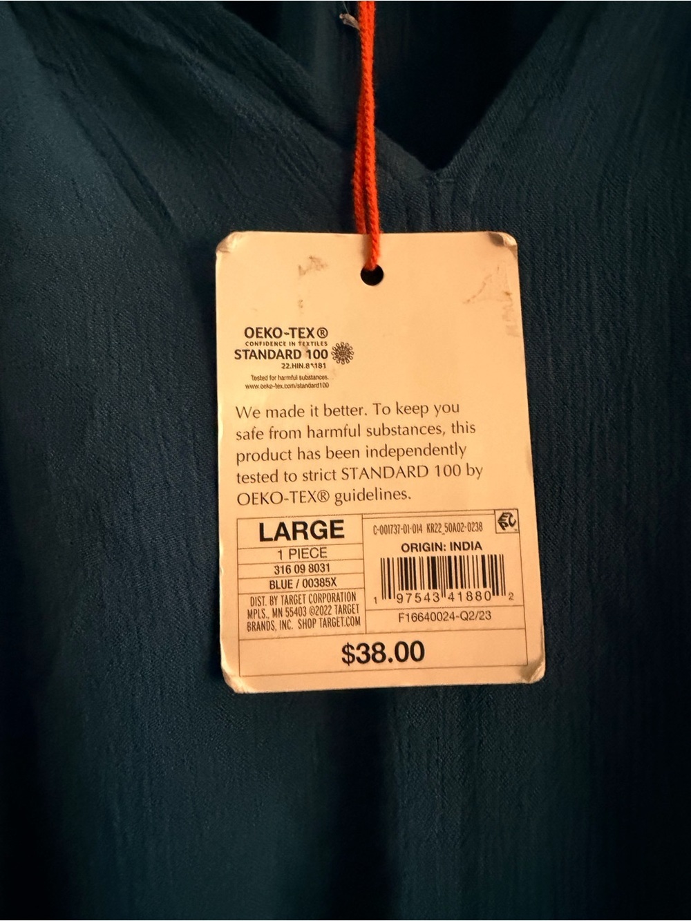 Knox Rose Blue Long Sleeve V-Neck Midi Dress - Picture 3 of 5